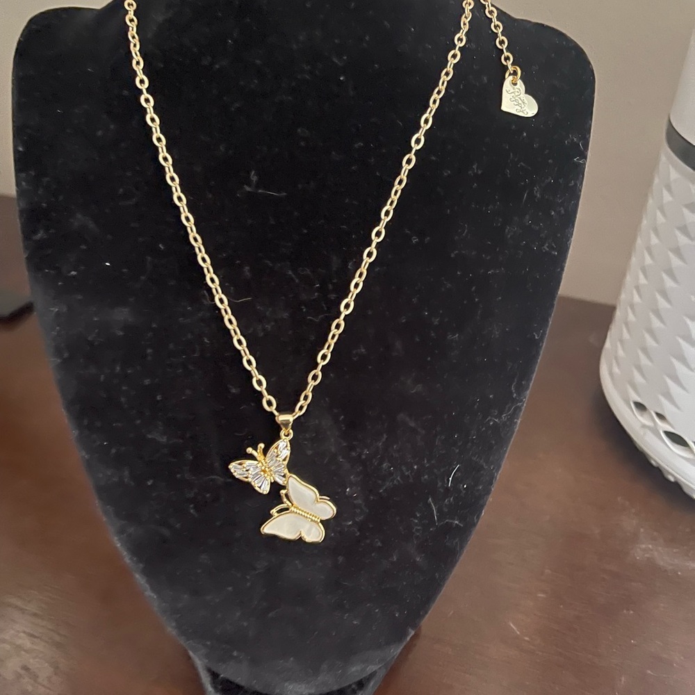 Love Poppy butterfly necklace